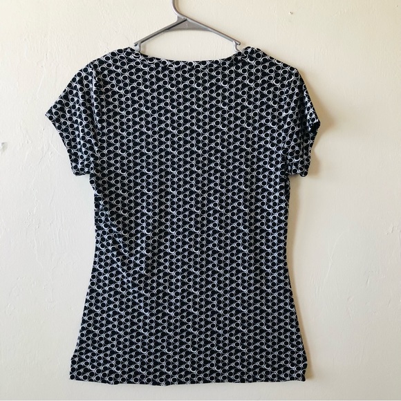 WORTHINGTON Womens Top Size Small Scoop Neckline Black & White Cap Sleeves New - Picture 7 of 9